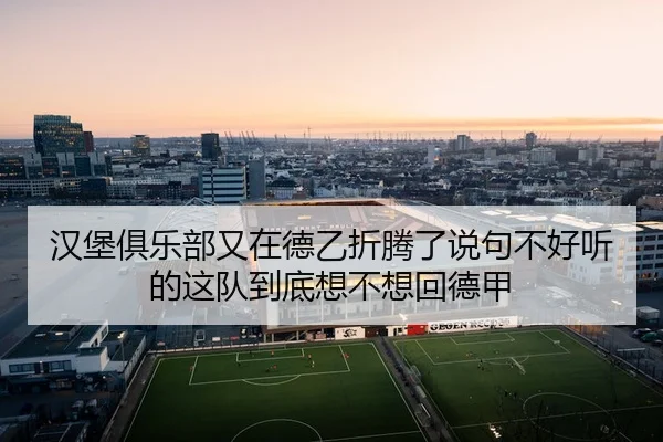 汉堡俱乐部又在德乙折腾了说句不好听的这队到底想不想回德甲