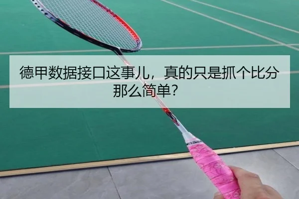 德甲数据接口这事儿，真的只是抓个比分那么简单？